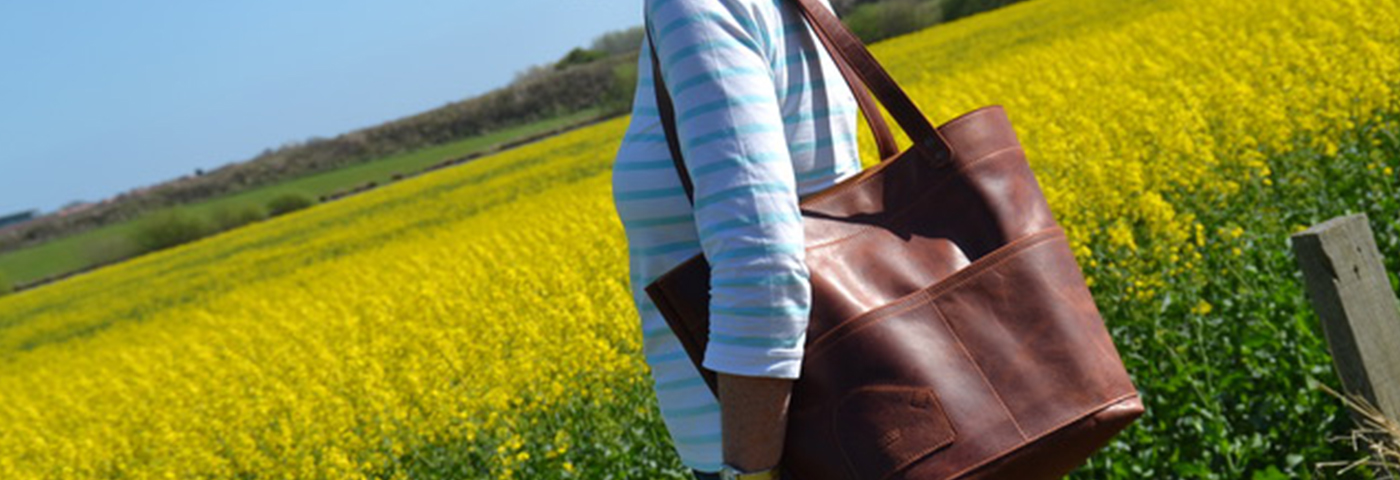 Outdoor Leather Bag with Model